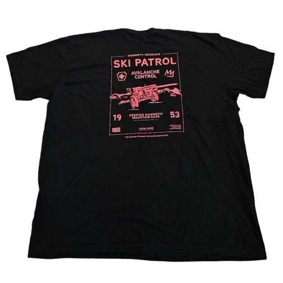 Mammoth Mountain Ski Patrol Avalanche Control Howitzer Cannon Black T-Shirt 2XL - Picture 1 of 6